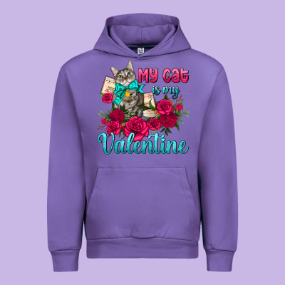 My Cat Is My Valentine Urban Hoodie Designed By Adodesignshop