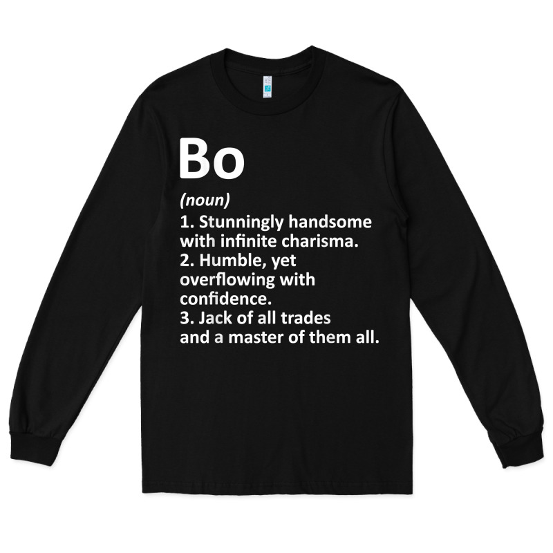 Bo Definition Personalized Name Funny Birthday Gift Idea Long Sleeve Tee by longCreatives | Teevron