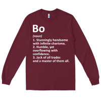 Burgundy BO Definition Personalized Name Funny Birthday Gift Idea Long Sleeve Tee - longCreatives