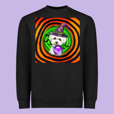 Halloween Bichons Frise Dog Heavyweight Sweatshirt Designed By Lillyallendesigns
