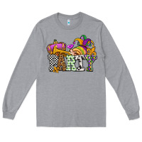 Heather Grey mardi gras  party olivia Long Sleeve Tee - OliviaCreatesArt
