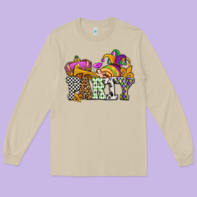Mardi Gras  Party Olivia Long Sleeve Tee Designed By Oliviacreatesart