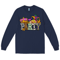 Navy mardi gras  party olivia Long Sleeve Tee - OliviaCreatesArt