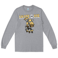 Skate Or Die Funny Skeleton Skating Skater Halloween Costume Long Sleeve Tee | Teevron