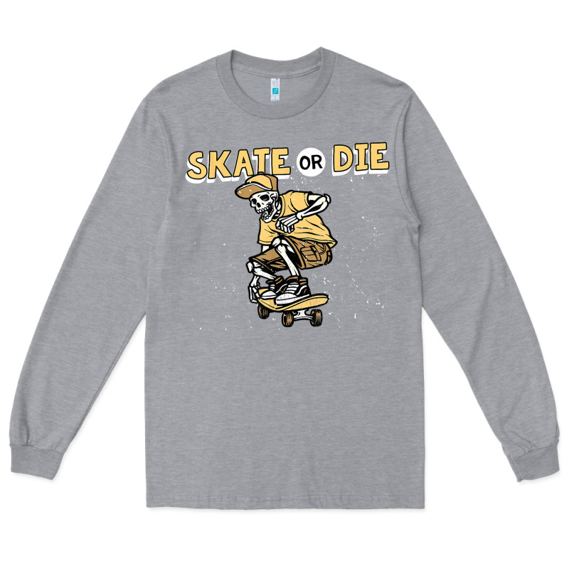 Skate Or Die Funny Skeleton Skating Skater Halloween Costume Long Sleeve Tee by longCreatives | Teevron