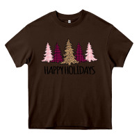 Chocolate Brown Happy Holidays Tree Heavy Core Tee - Bettercallsaul