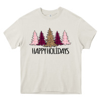 Cream Happy Holidays Tree Heavy Core Tee - Bettercallsaul