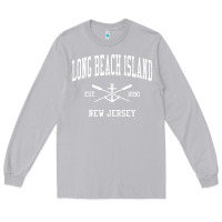 Moon Dust Long Beach Island NJ Vintage Crossed Oars & Boat Anchor Spor Long Sleeve Tee - longCreatives