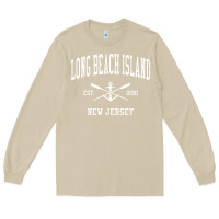 Mushroom Long Beach Island NJ Vintage Crossed Oars & Boat Anchor Spor Long Sleeve Tee - longCreatives