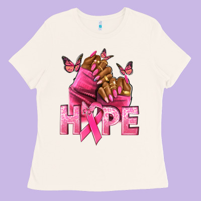 Hope Cancer Nails Ladies Tee Designed By Nancycooperartshop