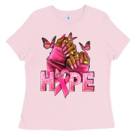 Bubblegum Pink hope cancer nails Ladies Tee - NancyCooperArtShop
