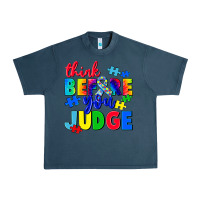 Midnight Navy think before you judge Urban Heavy Tee - CowGirlArtShop