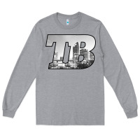 Heather Grey TB Tampa Bay City Skyline of Tampa Bay, Florida Long Sleeve Tee - longCreatives