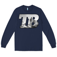 Navy TB Tampa Bay City Skyline of Tampa Bay, Florida Long Sleeve Tee - longCreatives