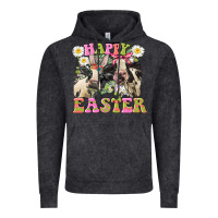 Vintage Black Happy Easter Heifers Easter Day Vintage Hoodie - CowGirlArtShop