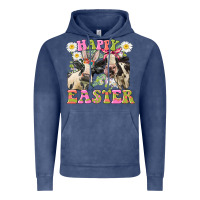Vintage Denim Happy Easter Heifers Easter Day Vintage Hoodie - CowGirlArtShop