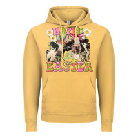 Vintage Mustard Happy Easter Heifers Easter Day Vintage Hoodie - CowGirlArtShop