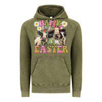 Vintage Olive Happy Easter Heifers Easter Day Vintage Hoodie - CowGirlArtShop