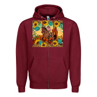 Burgundy cowgirl Zipper Hoodie - Artiststas