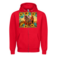 Red cowgirl Zipper Hoodie - Artiststas