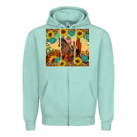 Seafoam cowgirl Zipper Hoodie - Artiststas