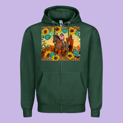 Cowgirl Zipper Hoodie Designed By Artiststas