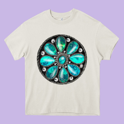 Turquoise Gemstone Heavy Core Tee Designed By Jahusdesignshop