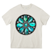 Cream turquoise gemstone Heavy Core Tee - JahusDesignShop