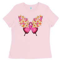 Pink Ribbon Breast Cancer Butterfly Ladies Tee | Teevron