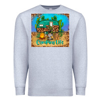 Heather Grey camping life tumbler Premium Sweatshirt - BarkalooDesign