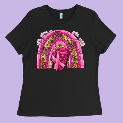 Breast Cancer Rainbow Ladies Tee Designed By Nancycooperartshop