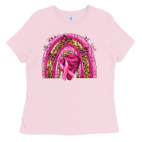 Bubblegum Pink breast cancer rainbow Ladies Tee - NancyCooperArtShop
