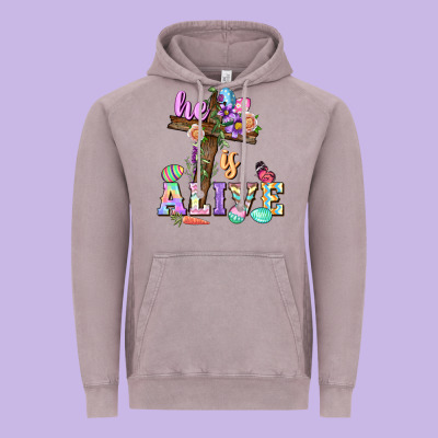He Is Alive Easter Day Vintage Hoodie Designed By Cowgirlartshop