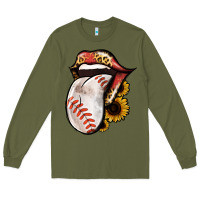 Army Green Baseball Tongue Long Sleeve Tee - Jasminsmagicworld