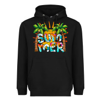 Black summer waves and sun Heavyweight Hoodie - BarkalooDesign