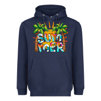 Navy summer waves and sun Heavyweight Hoodie - BarkalooDesign