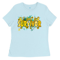 I Am A Survivor Yellow Ribbon Ladies Tee | Teevron