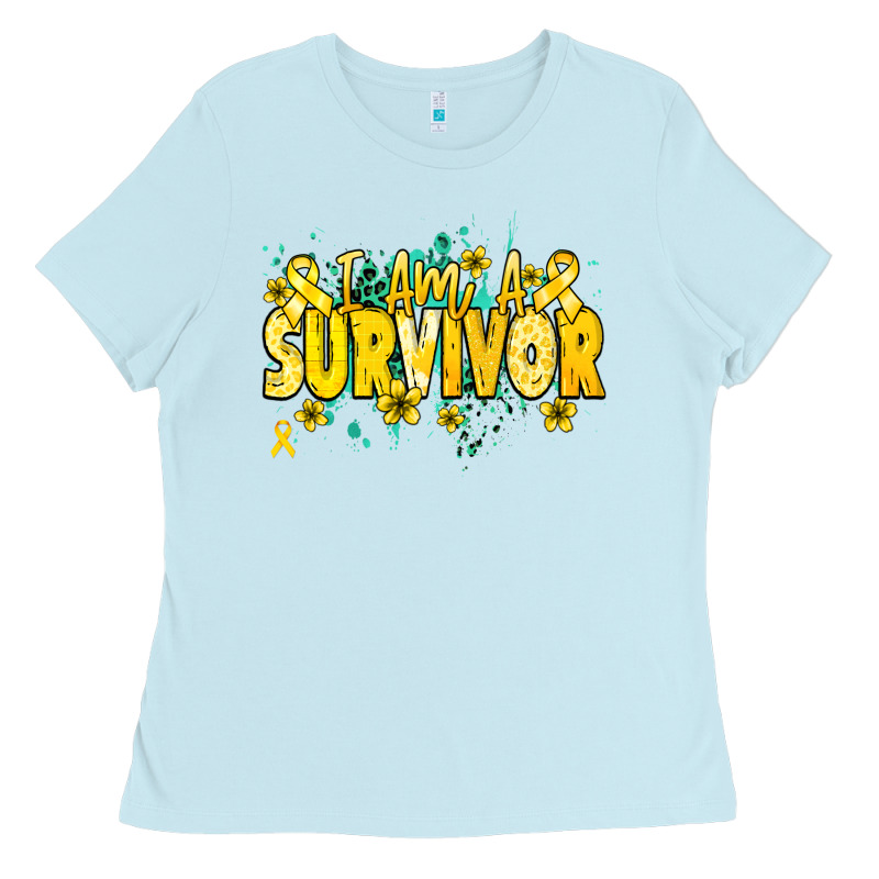 I Am A Survivor Yellow Ribbon Ladies Tee by NancyCooperArtShop | Teevron