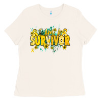 Bone I am a survivor yellow ribbon Ladies Tee - NancyCooperArtShop