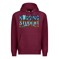 Burgundy Nursing Student No Sleep No Money No Life Premium Hoodie - CowhideDigitalArt