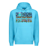 Ocean Blue Nursing Student No Sleep No Money No Life Premium Hoodie - CowhideDigitalArt