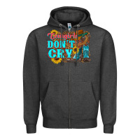 Charcoal Heather cowgirls don't crty boots hat sunflowers Zipper Hoodie - Artiststas