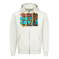 Oatmeal Heather cowgirls don't crty boots hat sunflowers Zipper Hoodie - Artiststas