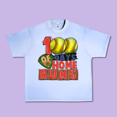 100 Days Of Home Runs Softball Urban Heavy Tee Designed By Cowgirlartshop