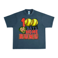 Midnight Navy 100 days of home runs softball Urban Heavy Tee - CowGirlArtShop