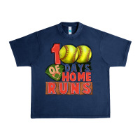 Navy 100 days of home runs softball Urban Heavy Tee - CowGirlArtShop
