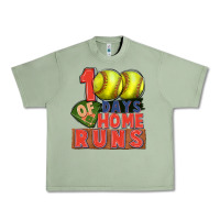 Oil Green 100 days of home runs softball Urban Heavy Tee - CowGirlArtShop