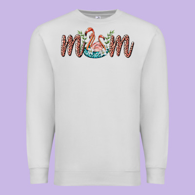 Mom Flamingo Premium Sweatshirt Designed By Barkaloodesign
