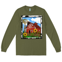 Army Green rustic western barn olivia Long Sleeve Tee - OliviaCreatesArt