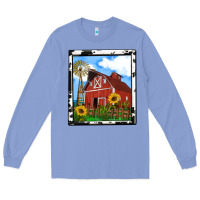 Colony Blue rustic western barn olivia Long Sleeve Tee - OliviaCreatesArt